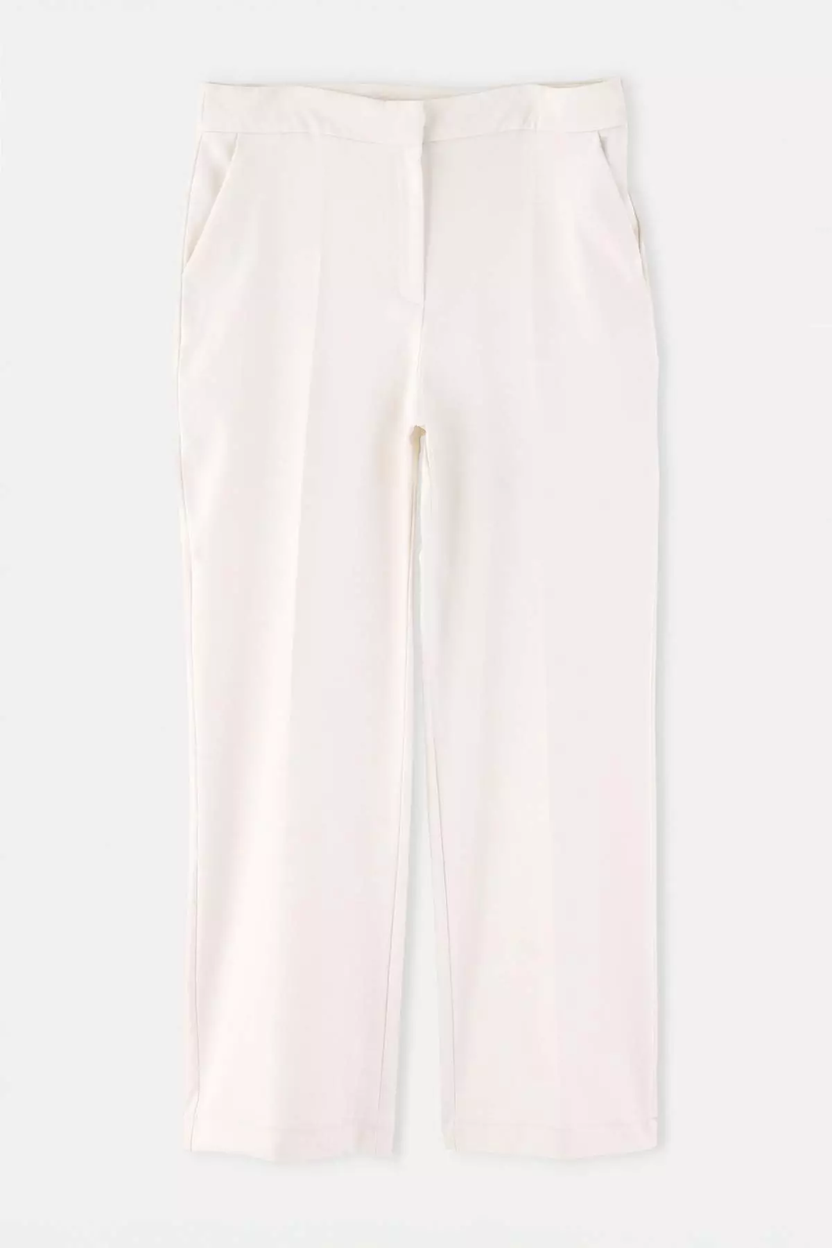 White Exclusive Special Collection Plum Soft Buttoned Wide Leg Pants