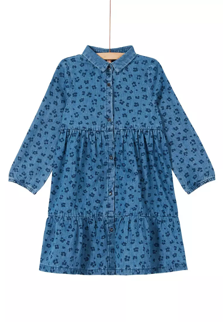 Leopard print best sale denim dress