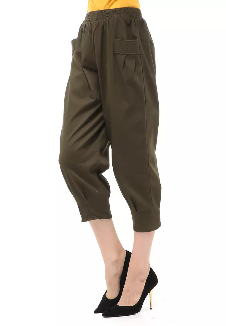 Radcliff Celana Panjang Ruberry Waist Bawahan Wanita Model Jogger Casual - Army