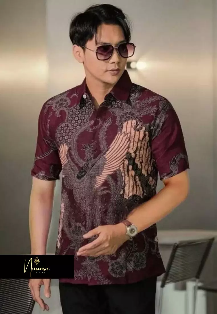 Baswara Kemeja Batik Exclusive Premium Pria Casual Modern Lengan Pendek