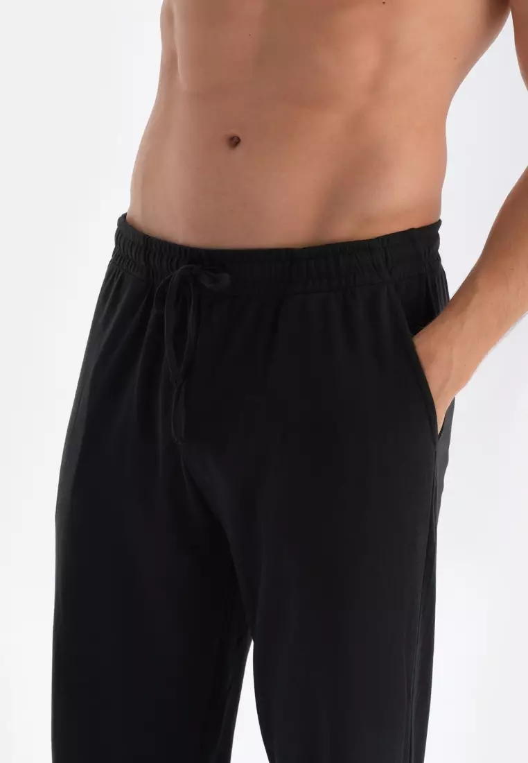 Dagi Pigiama Uomo A Manica Lunga Con Collo Alla Coreana E Jogger – Set In Melange Antracite, Autunno/Inverno
