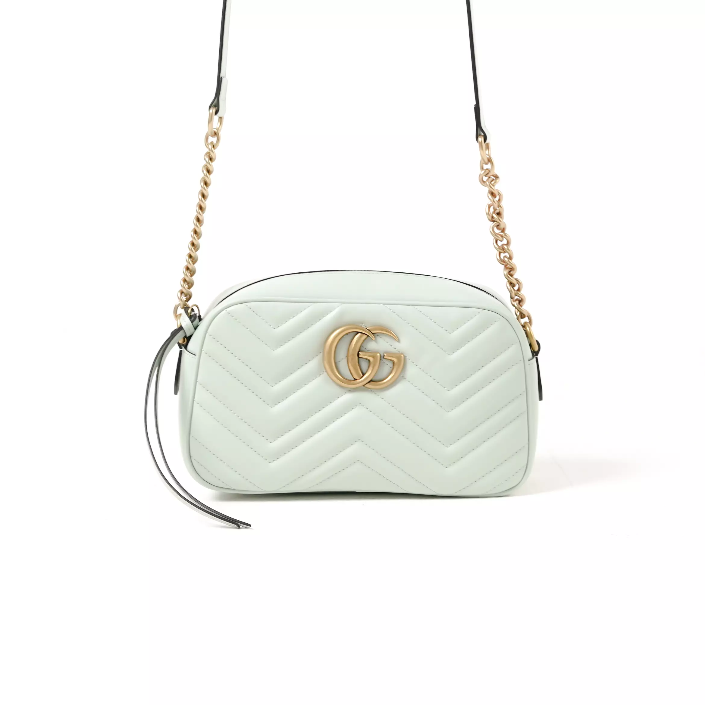 Tas GUCCI MARMONT GHW MINT CAMERA BAG 100% ORIGINAL