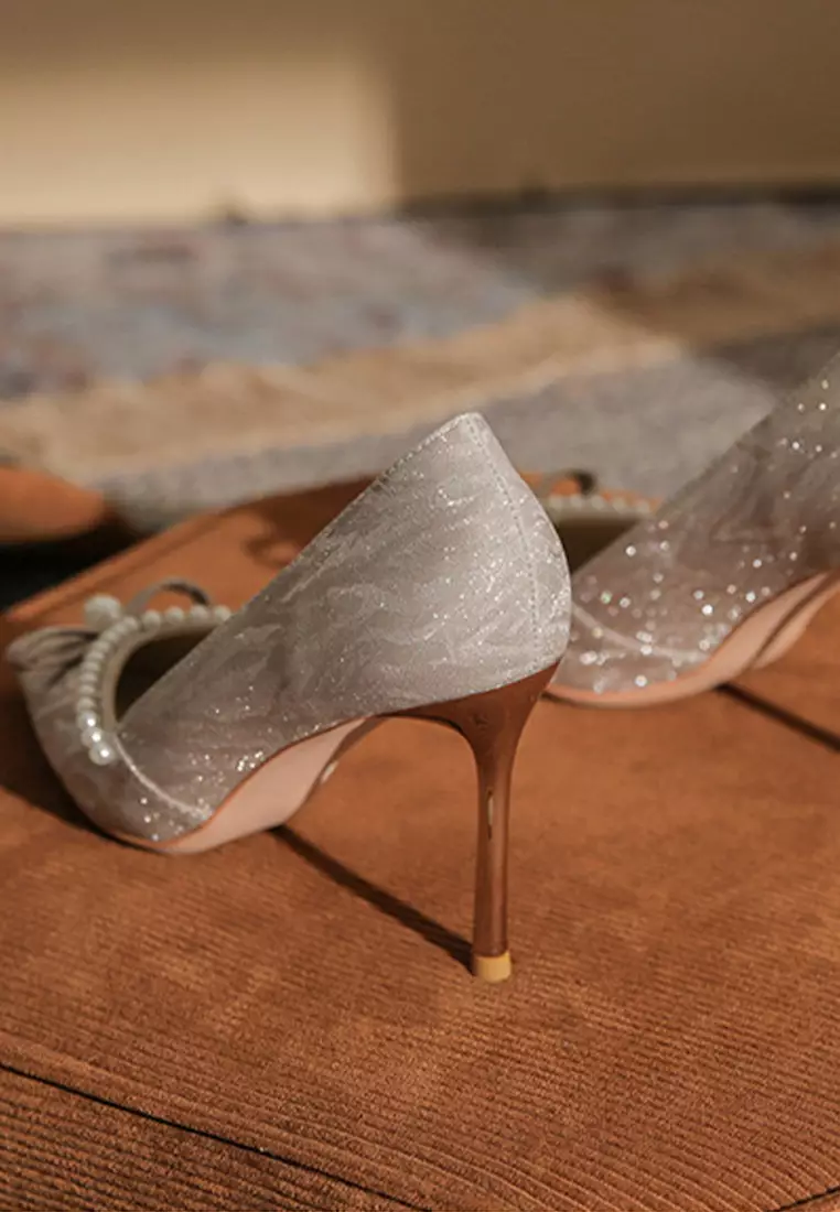 6CM Beaded Sequin High Heels IF86113-1