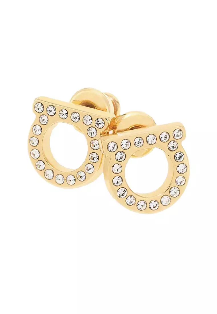 Ferragamo Gancini Crystals Earrings Salvatore Ferragamo