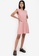 ZALORA BASICS pink Rib Shoulder Pad Fit & Flare Dress 92515AAE5386ADGS_4