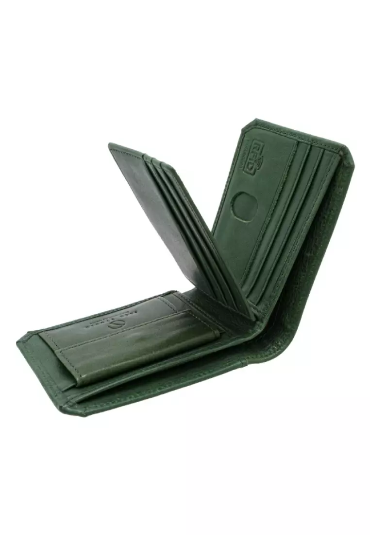 Jack Studio Vegetable Tanned Leather RFID ID Coin Bifod Wallet JWC 30858