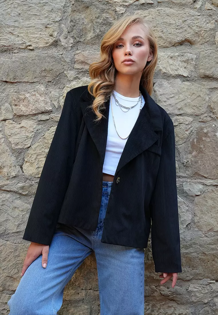 Oversize Padded Shoulder Jacket