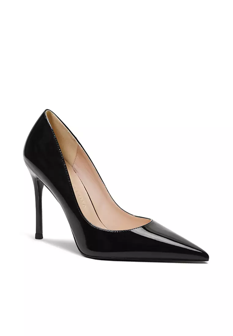 10CM Faux Leather Pointed Pumps Heels Shoes HZL053