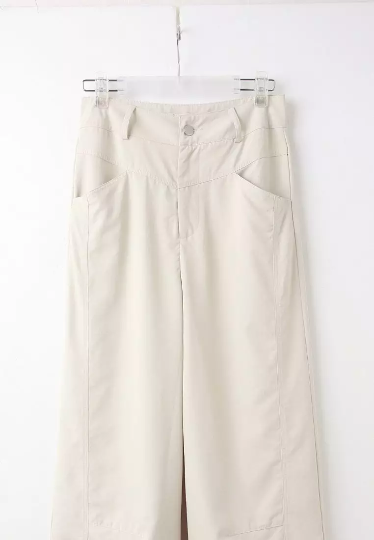 休閒素色車線口袋寬褲《BA7884》