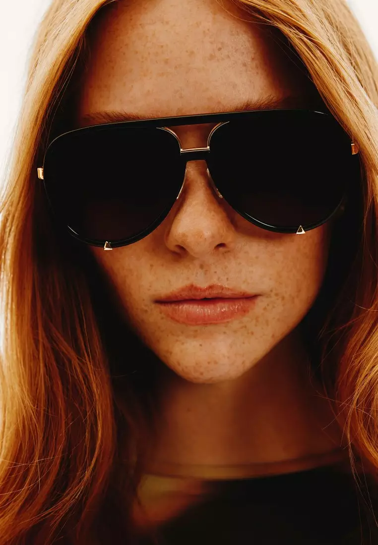 High Profile Luxe Sunglasses - Black Gold/Smoke Taupe Polarized