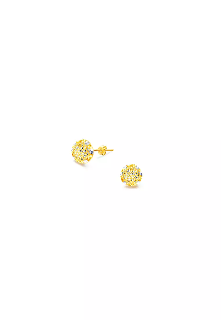 375/9K Gold Sphere Earrings S104 (M Size)