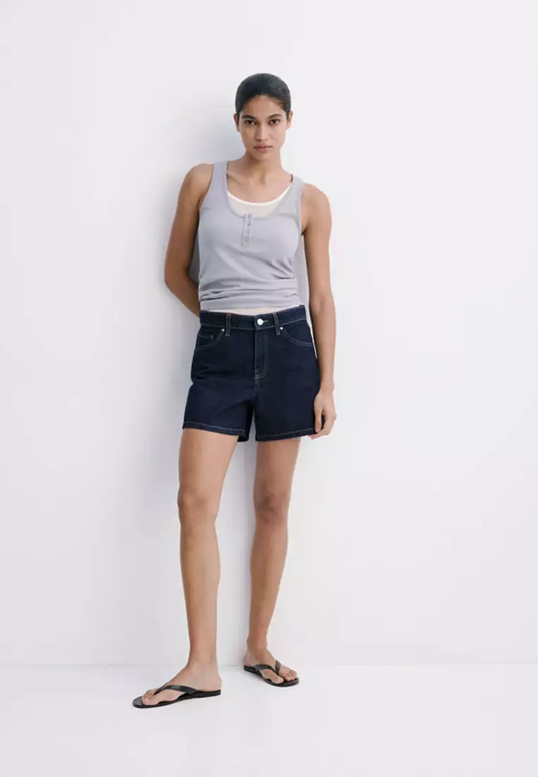 Straight-Fit Denim Shorts