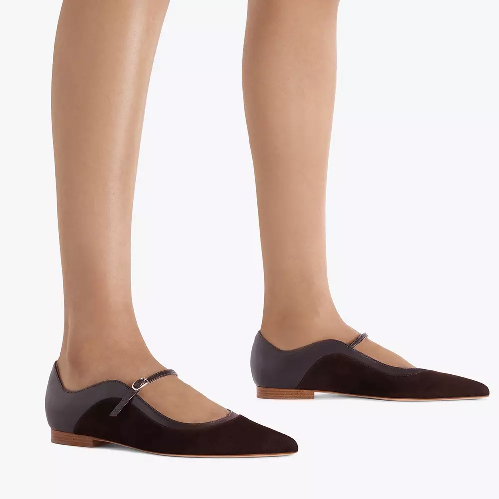Corina Suede Flat Pumps Dark Brown