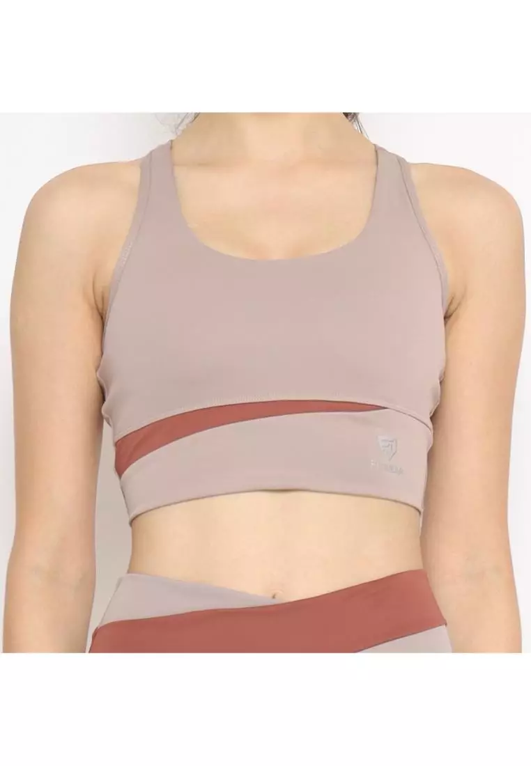 Fitwear - Sportbra Olahraga Wanita HERIN BRA 2TONE SEAMLESS - LATTE-BRICK