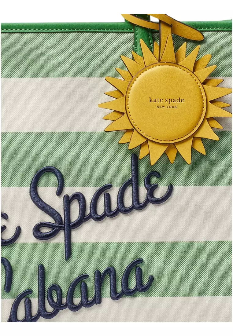 Market Cabana Canvas Medium Tote Green Multi