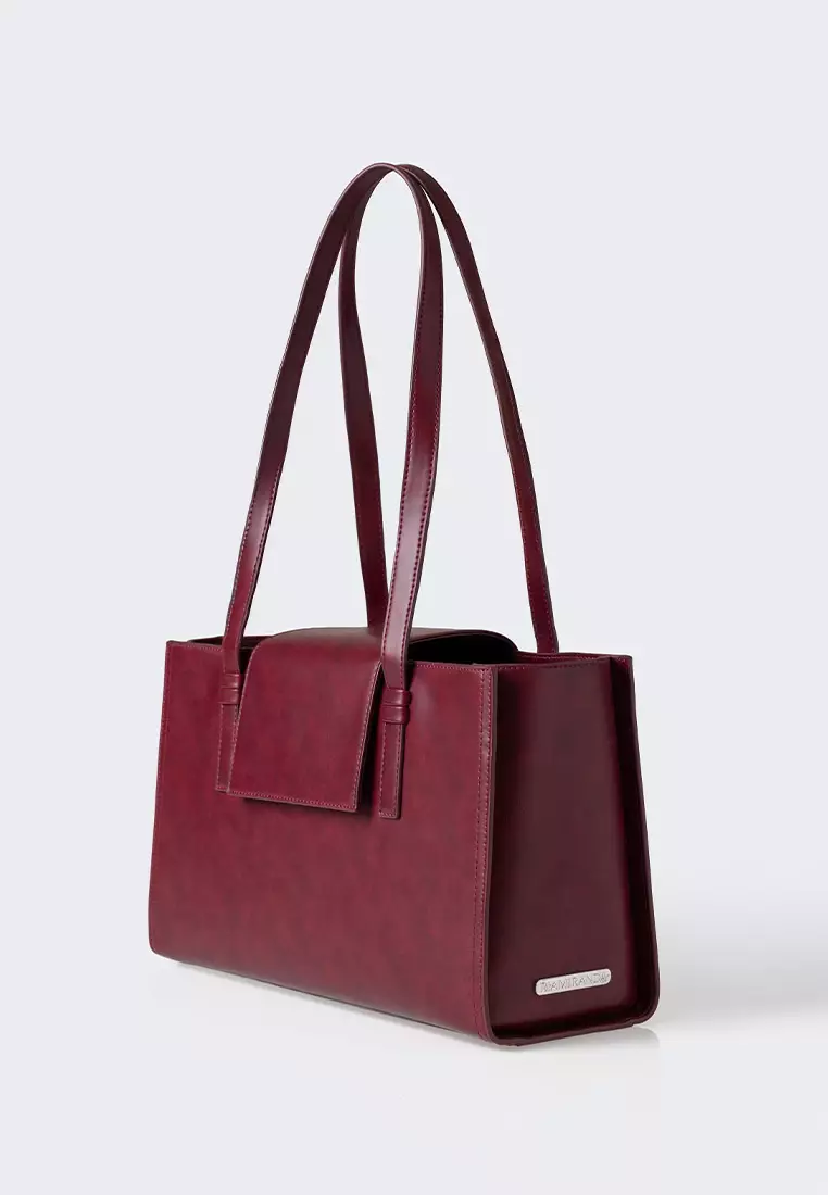 Ria Miranda Burgundy Nina Medium Box Bag