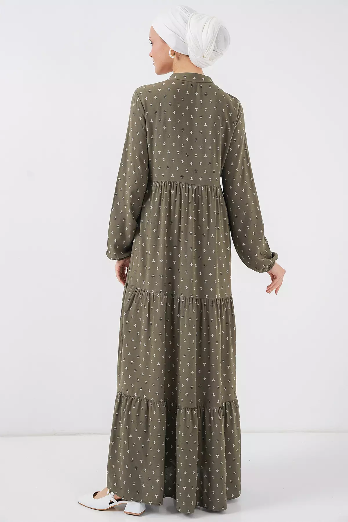 Modest Collar Maxi Dress