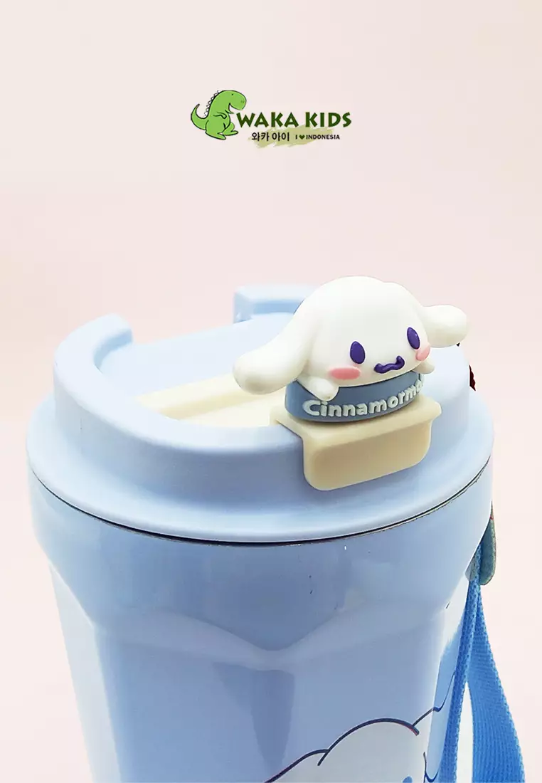 Wakakids Termos Coffee & Tea Stainless Steel Botol Mug Tumbler Cup Karakter Sanrio Pochacco Cream 400ml K2364 Venjr
