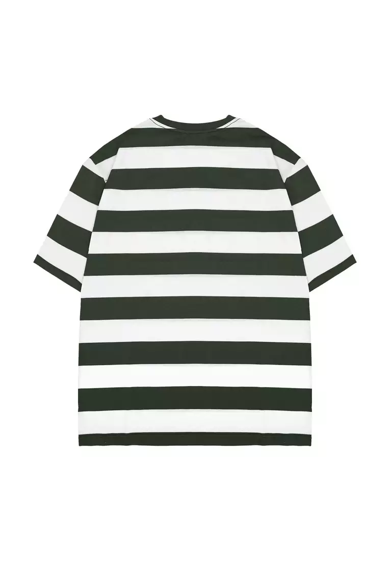 Moutley Men's T-Shirt Short Sleeve Oversized Fit Cotton 16s Stripe OL-C260325