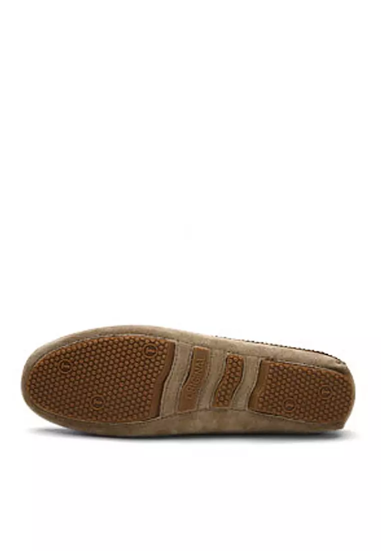 Ergonomic pigskin fringed half slippers