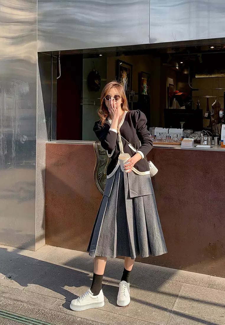 Leather Platform Lace Up Sneakers TLD608-1