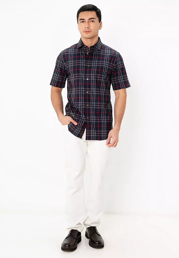 【BURBERRY】SHEFFORD 半袖チェックコットンシャツ Buy Burberry Shefford Check Long-Sleeve Shirt (nt) 2025