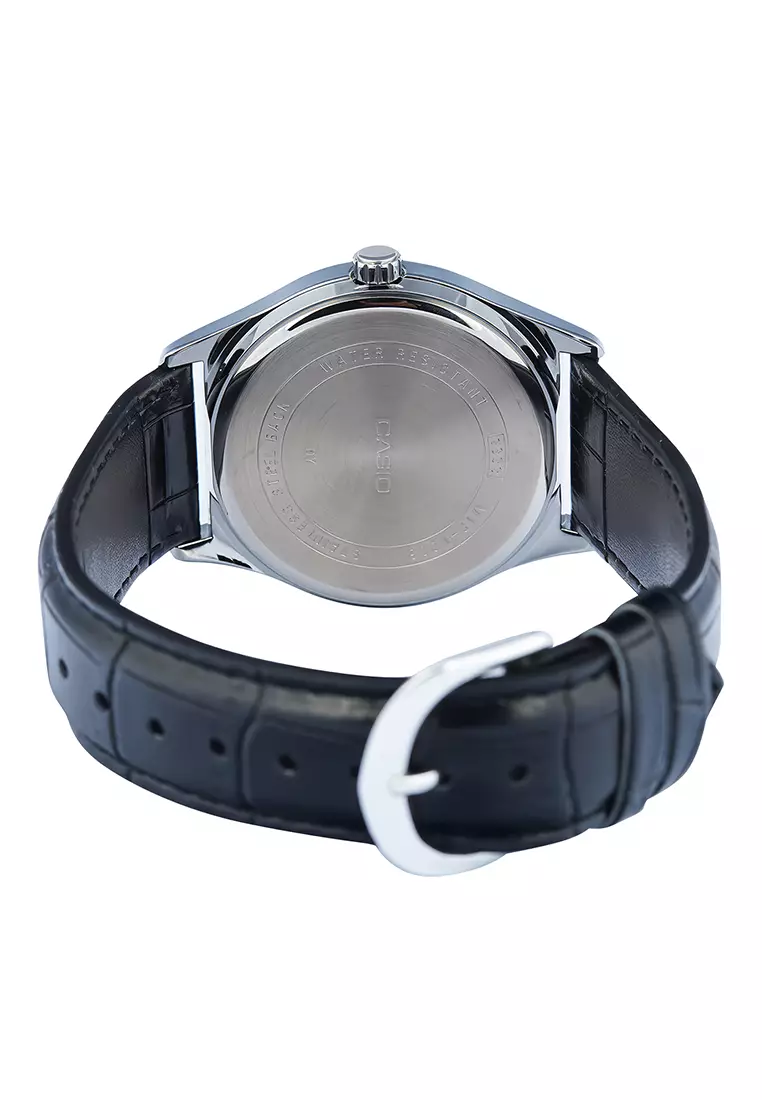 Jam Tangan Pria Casio Standard Series MTP-V006L-1C Black Leather Strap