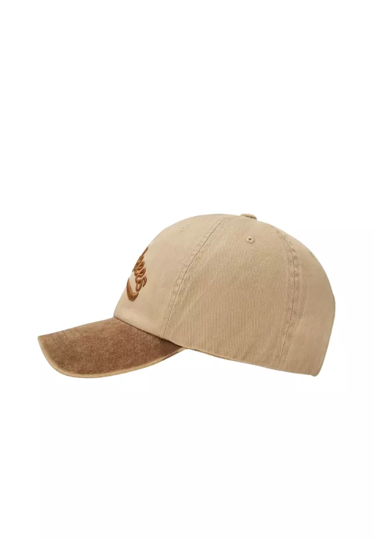 Varsity Vintage Cursive Color Block Unstructured Ball Cap - NY Sand