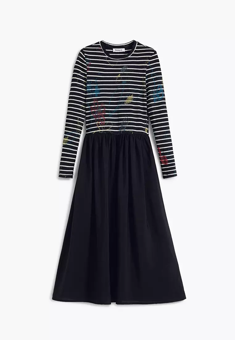 Striped combined dress