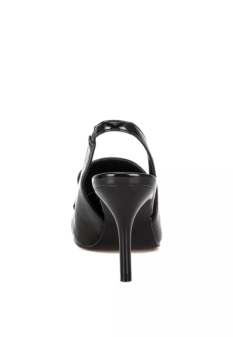 Slingback Loafer Sandals In Black