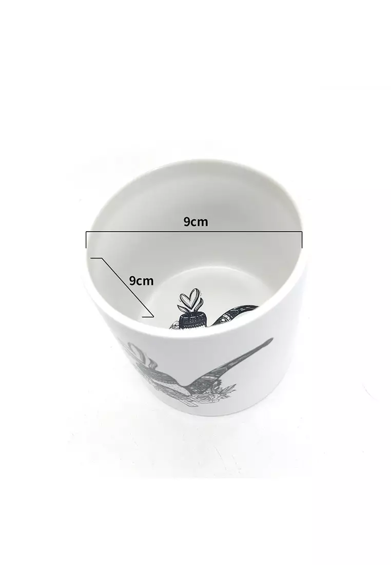 Acalava Walnut Lid Ceramic Tobacco Cigar Airtight MoistureProof Tank