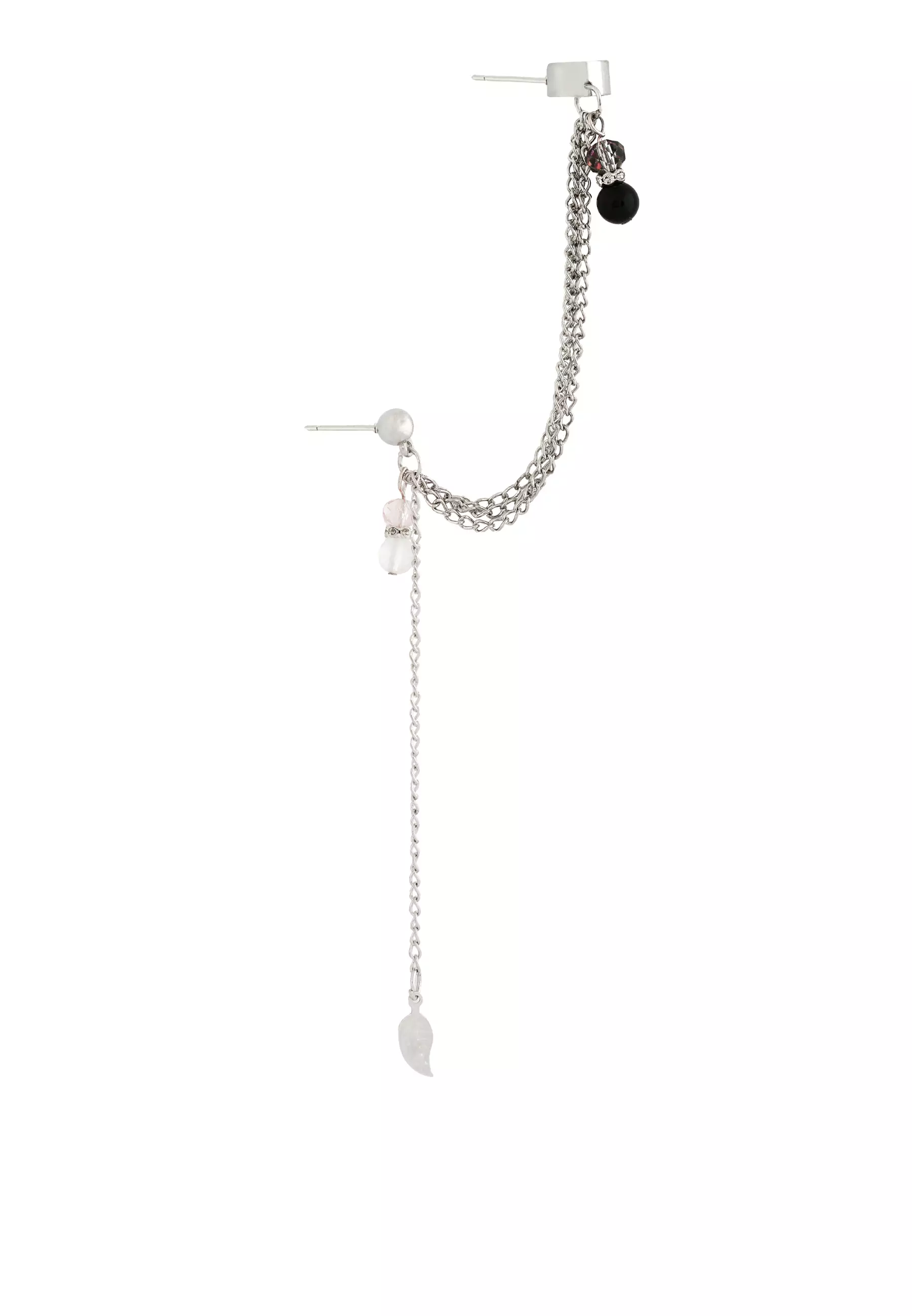 Utopia Ear Climber with Rose Quartz & Black Onyx