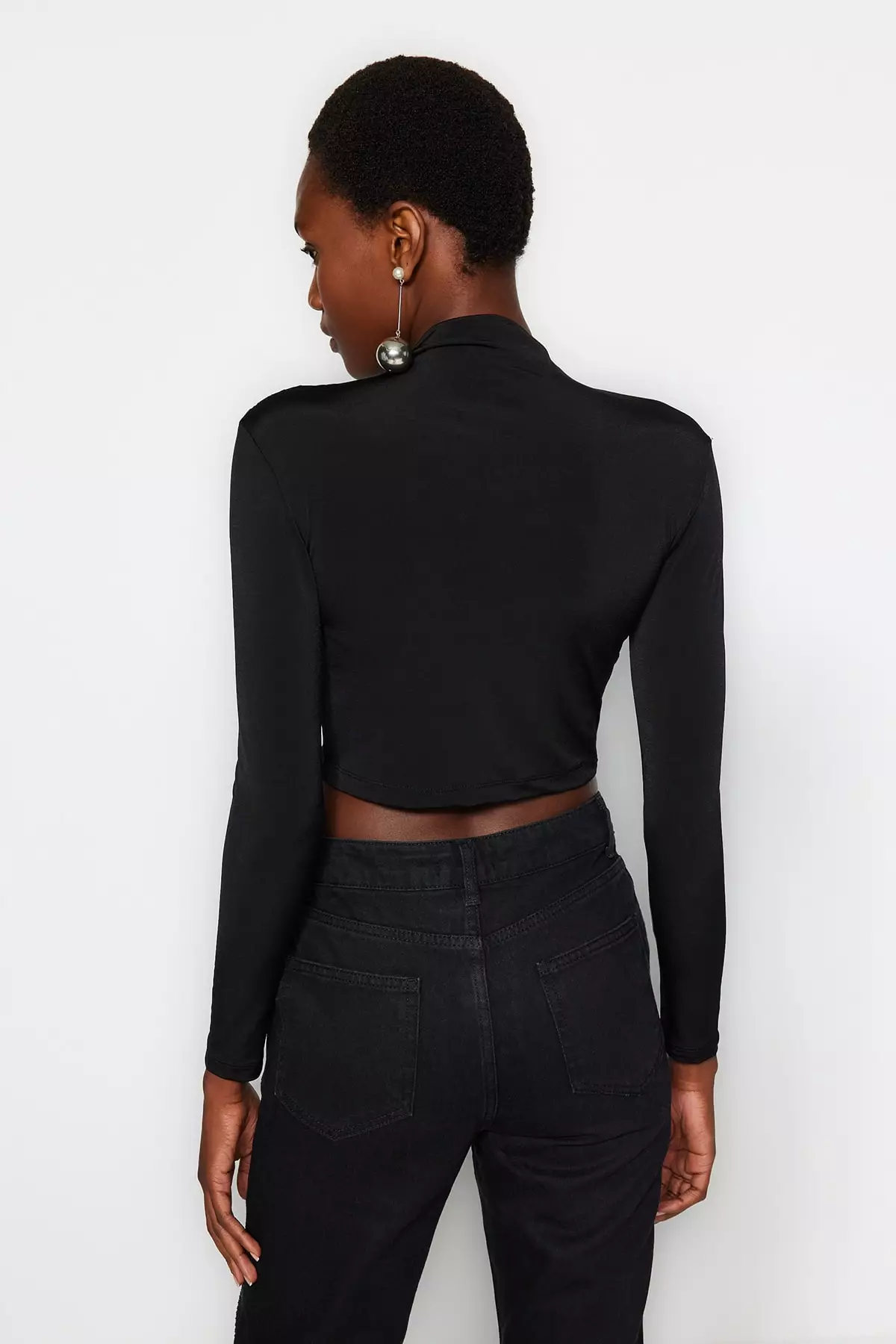 Buy Trendyol Mock Neck Ruched Crop Top 2024 Online Zalora Singapore