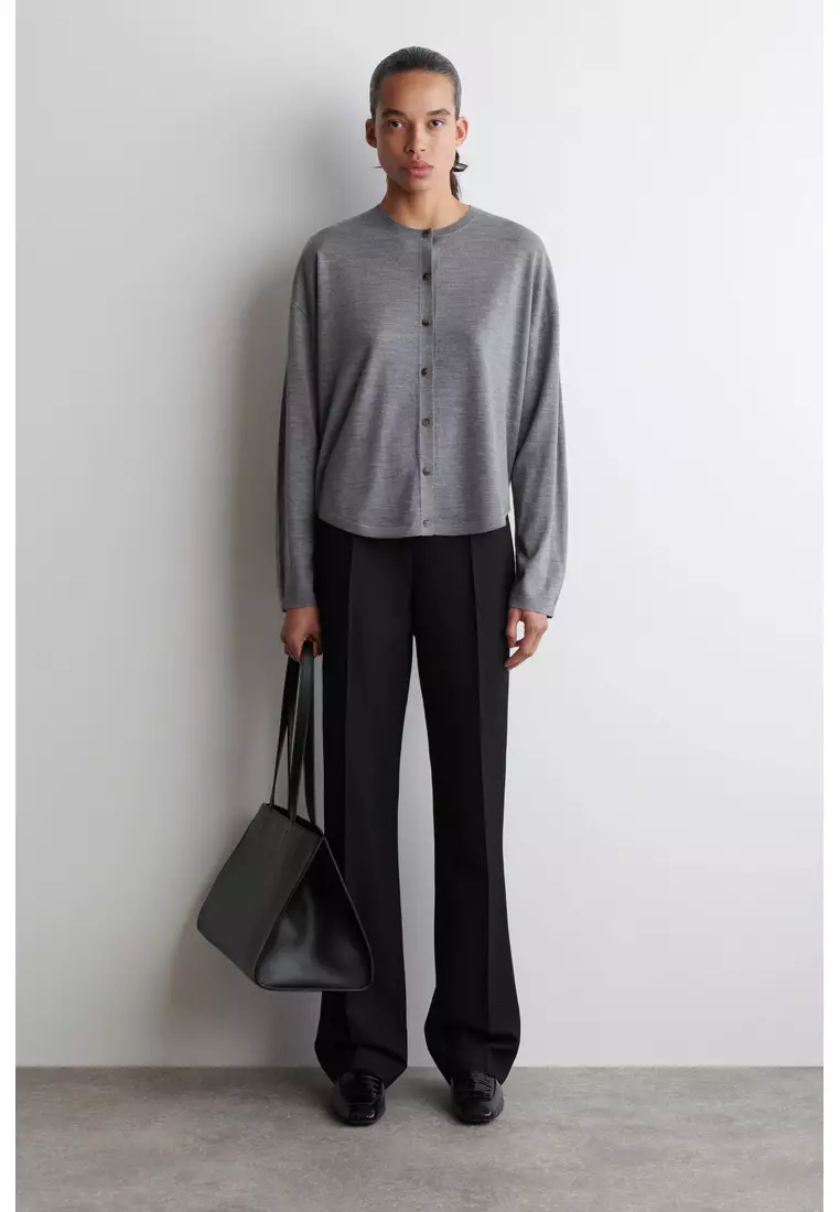 CIRCLE-CUT MERINO WOOL CARDIGAN