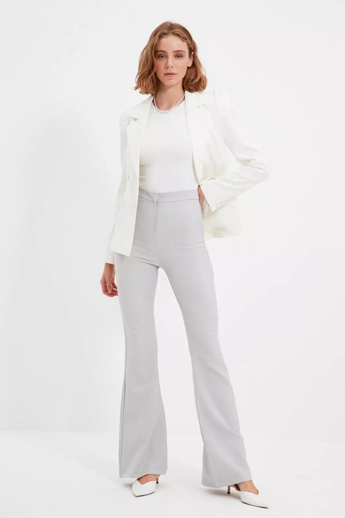 High Waist Flare Trousers