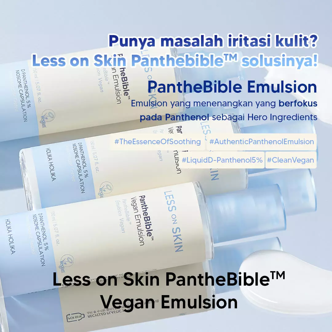 Holika Holika Less on Skin PantheBible Vegan Emulsion | Skin Barrier Moisturizer (FREE Ampoule 7ml)