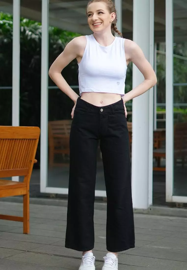 Fitwear - Lalitha Kulot Jeans - Black Plain
