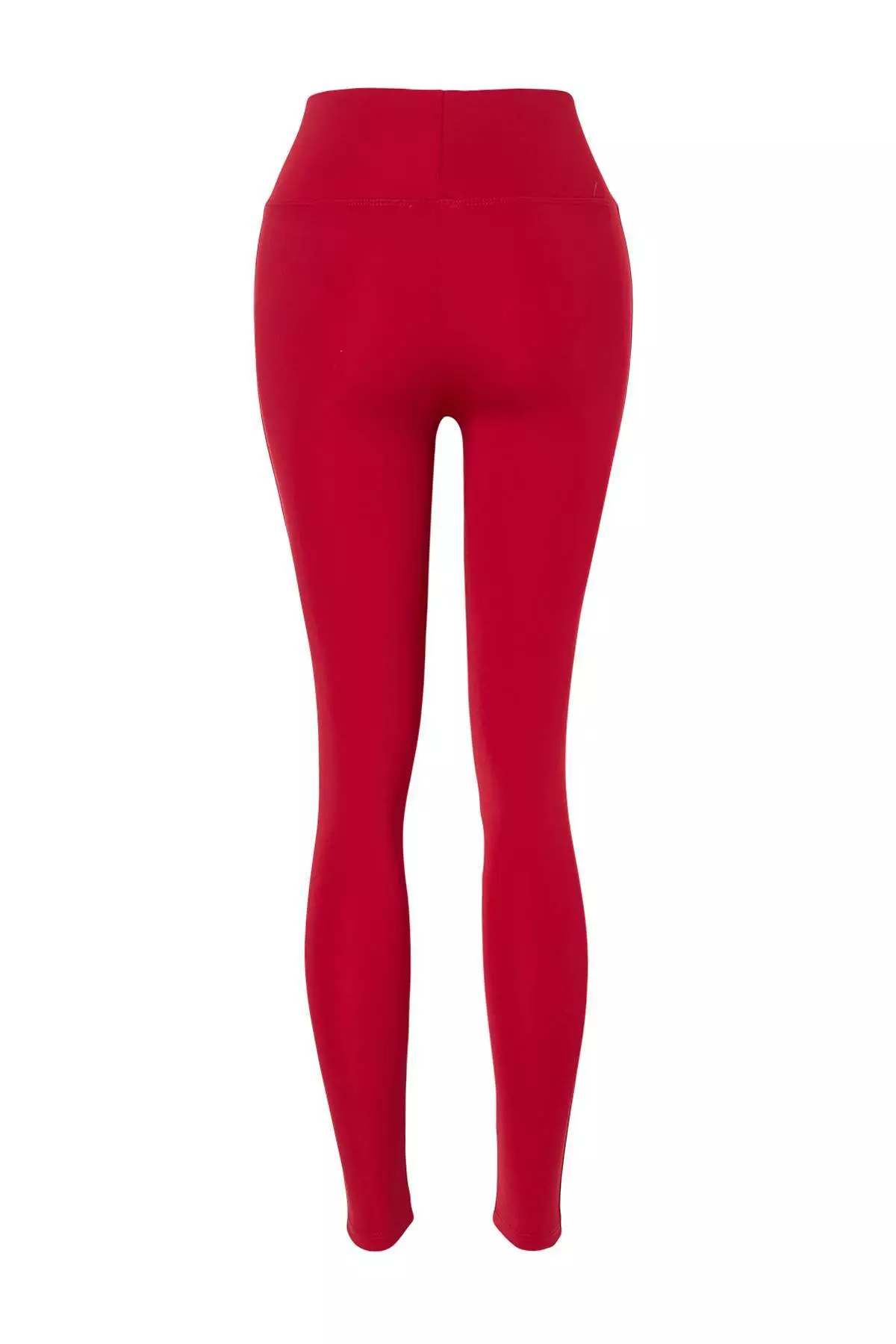 Red Wide Waist Elastic Extra Gathering Full Length Knitted Sports Leggings Twoaw21Ta29