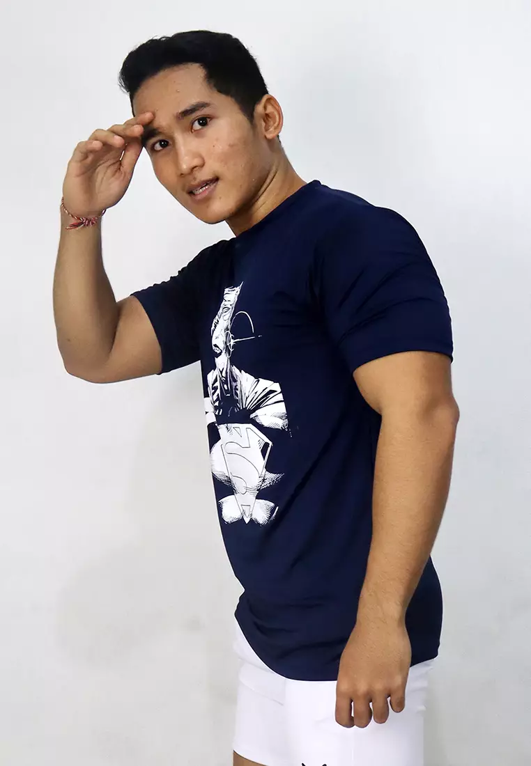 Flexzone Sports Tee Superman Siluet Shirt DC Comics Navy