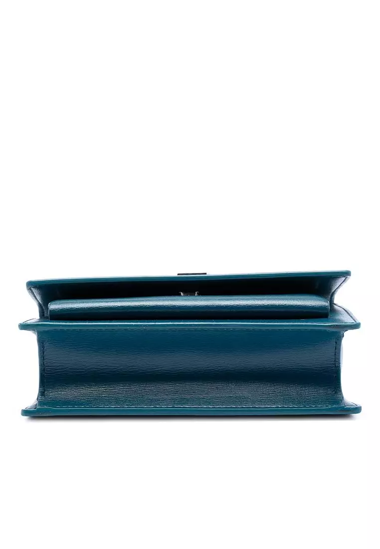 Pre-Loved Saint Laurent Mini Calfskin Monogram Sunset Wallet On Chain