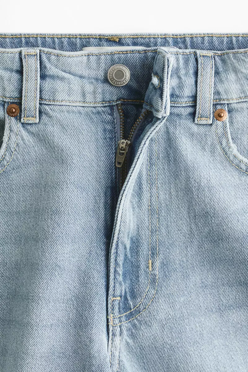High-waisted denim shorts