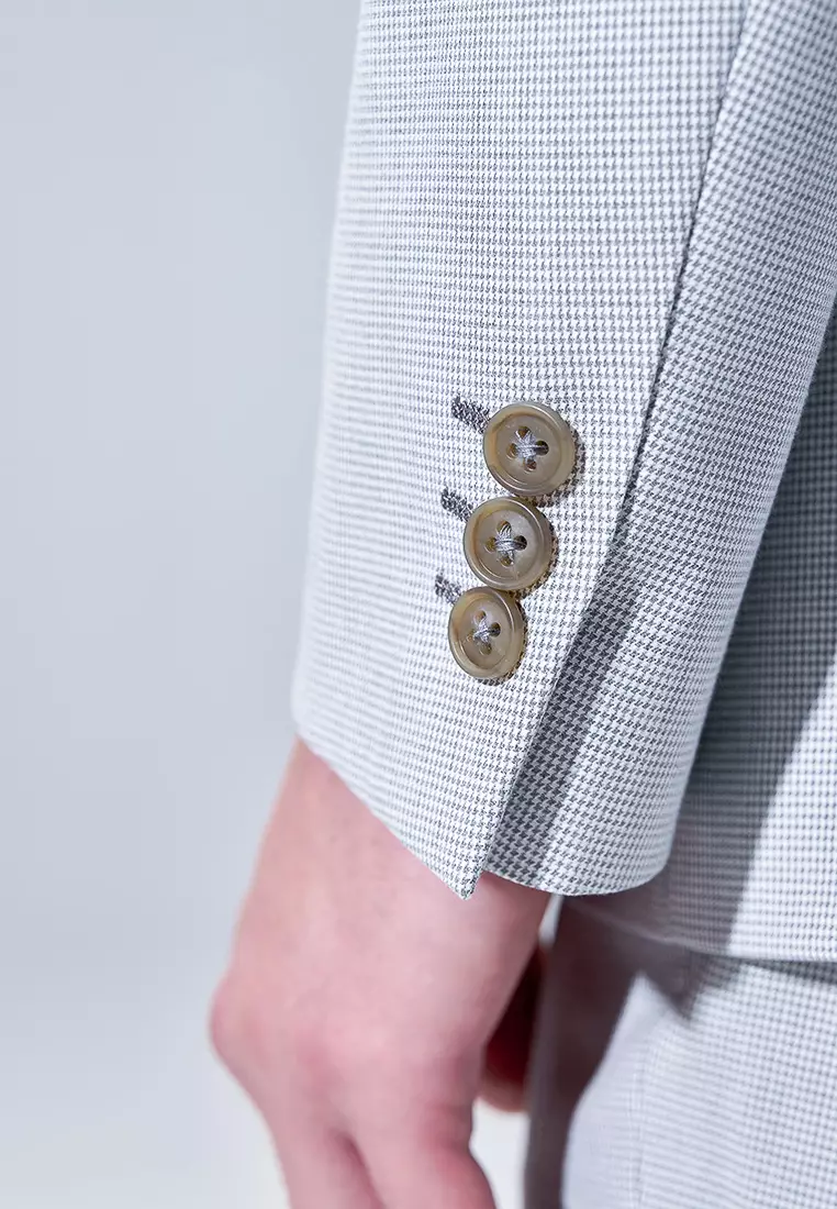 Light Grey Houndstooth Leisure Suit