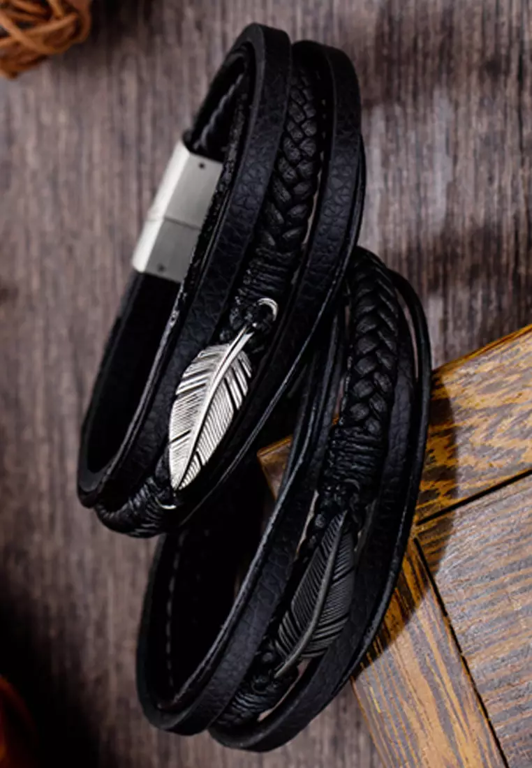 Buy Trendyshop Men s Leather Bracelet 2024 Online ZALORA Singapore