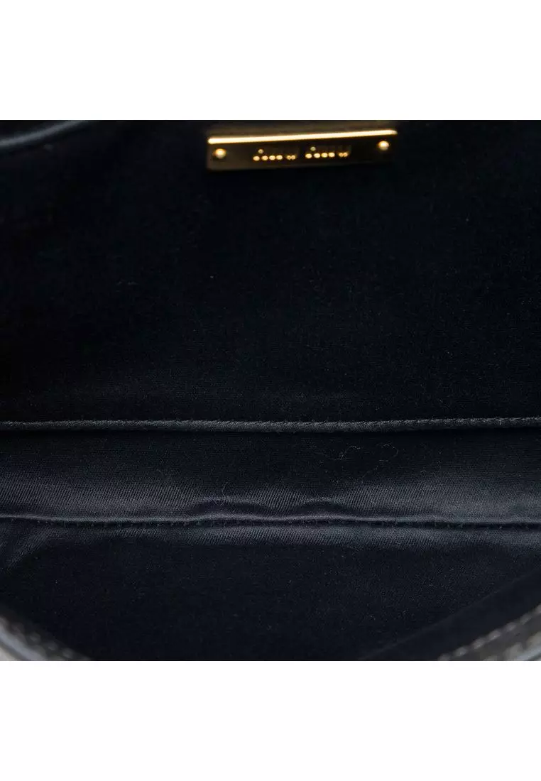 Pre-Loved Miu Miu Metallic Goatskin Madras Crystal Embellished Crossbody
