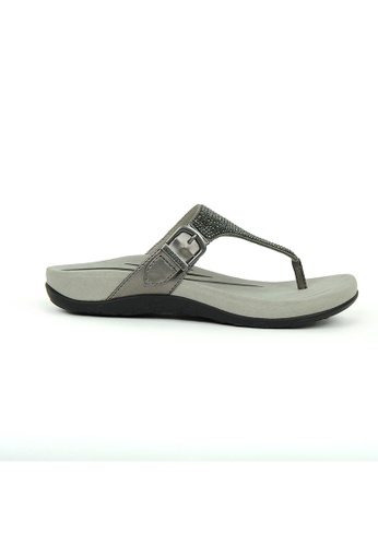 Aetrex silver Aetrex Rae Adjustable Thong Women Sandals - Gunmetal 2608ASHD4F5FB2GS_1
