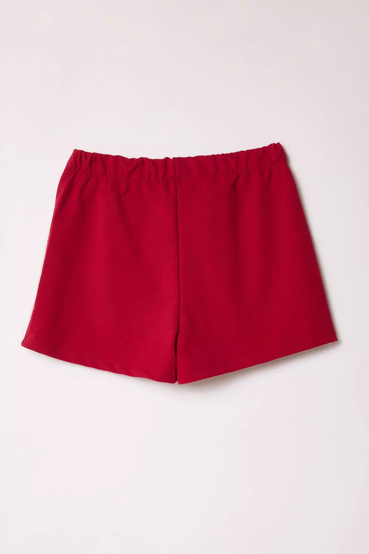 Burgundy Color Block Mini Shorts & Bermuda TWOSS25SR00063