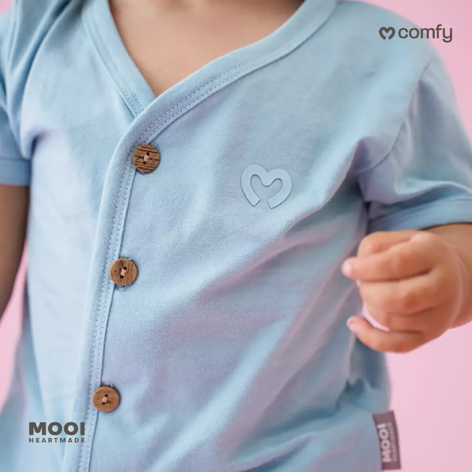 Mooi Setelan Pendek Bayi Comfy Baby Short Button Set - Pink Blossom