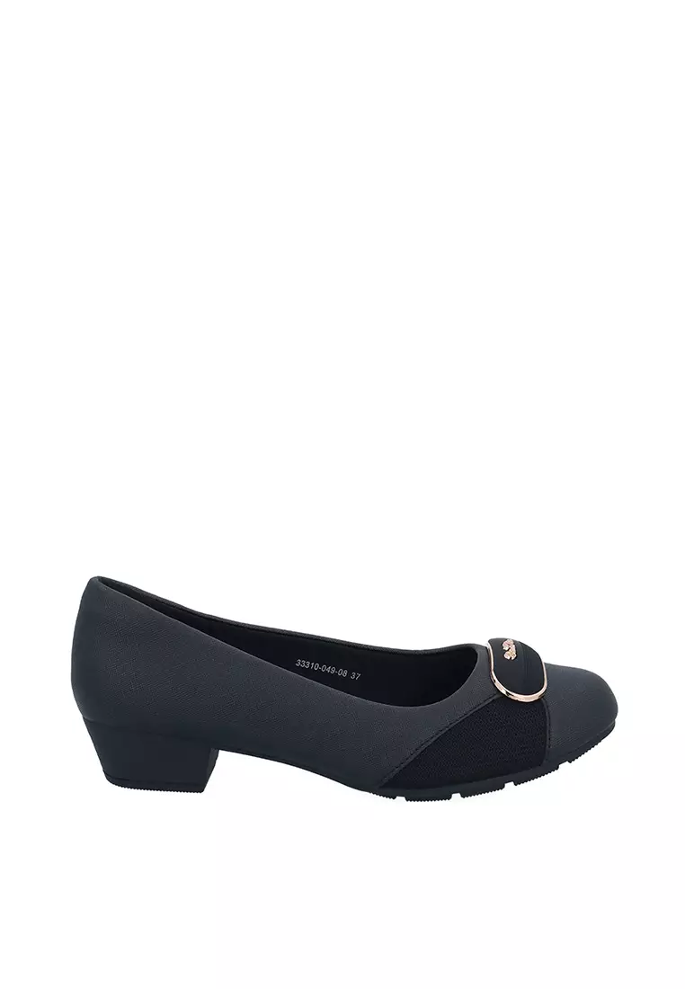 Black CR Amelia Textured Pumps