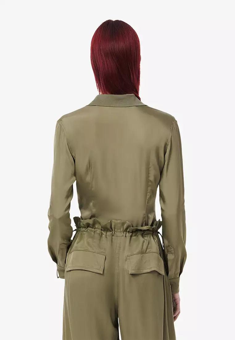 Fluid Ribbed Collar Shirt