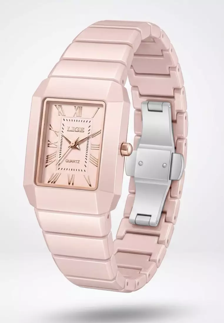 Ladies Ceramic Quartz Watch, 23x31mm, Ceramic Bracelet
